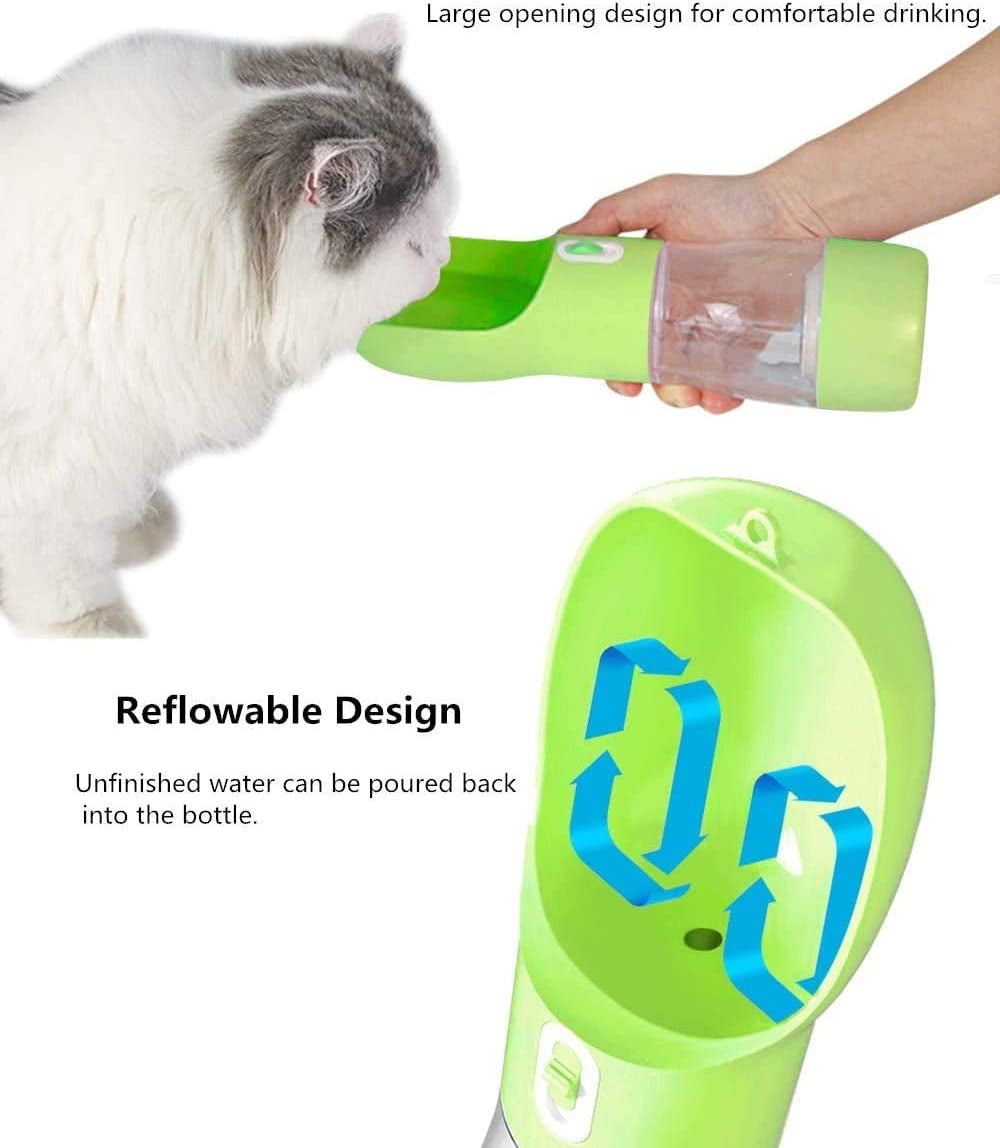 Portable Pet Water Bottle With Food Compartment - Leak Proof 2-in-1 Travel Dispenser for Dogs & Cats