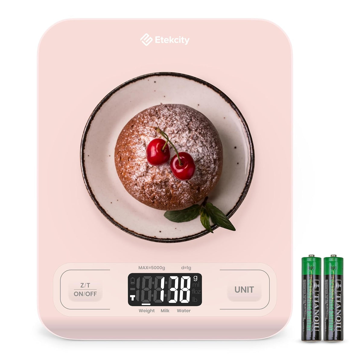 Digital Food Kitchen Scale for Weight Loss, Meal Prep and Cooking - Accurate & Easy to Use, Large Matte Black