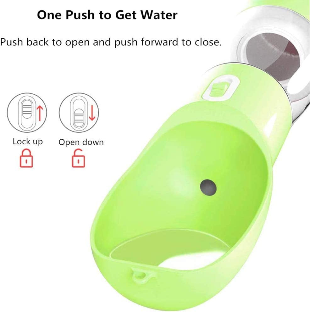 Portable Pet Water Bottle With Food Compartment - Leak Proof 2-in-1 Travel Dispenser for Dogs & Cats