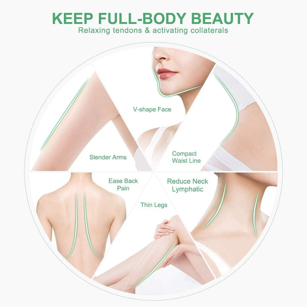 4-Piece Natural Gua Sha Stone Set for Face & Body Sculpting, Lymphatic Drainage, Muscle Release & Skin Glow